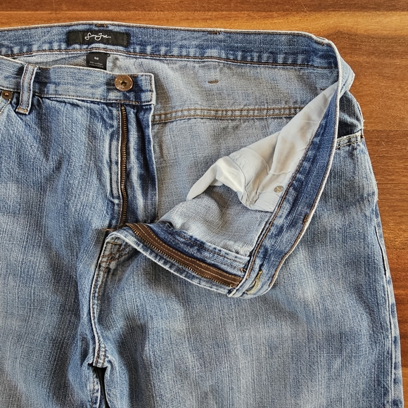 Sean John Jeans Blue Medium Wash Denim Baggy Hip Hop Distressed Ripped Men 40x32 - Picture 2 of 16